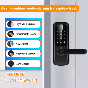 Serrure intelligente à empreintes digitales biométrique TTlock App haute sécurité, clé, mot de passe, carte, serrure numérique intelligente, pêne dormant intelligent - Product Image 2