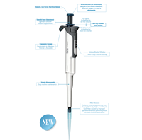 Nouvelle conception de pipette de laboratoire portable légère certifiée CE entièrement autoclavable micro pipette à volume réglable monocanal OEM