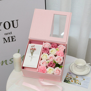 Regalos Creativos para el Día de San Valentín para Novio y Novia, Caja de <span class=keywords><strong>Regalo</strong></span> Romántica con Jabón en Forma de Rosa, Caja de Joyería con Letra, Día de la <span class=keywords><strong>Madre</strong></span> - Product Image 3