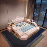 Canapé-lit King Size de style chinois avec massage et rangement pour salon et chambre à coucher