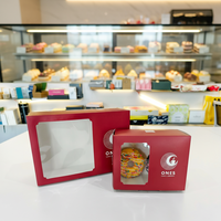 Boîte à gâteau de haute qualité pour Noël, idéale pour les pâtisseries, les biscuits, les desserts, les brownies, avec fenêtre en PVC