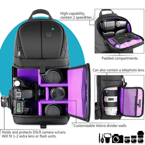 Waterproof Laptop <b>Backpack</b> Camera Bag Anti Slip Zipper Rain Cover Travel Daypack - Product Image 3