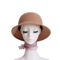 Chapeau Cloche en Feutre 100% Laine pour Femme, Style Vintage à Large Bord, Chapeau Bob Hiver Chaud Tendance, Chapeau Fedora, Bonnet de Sauna