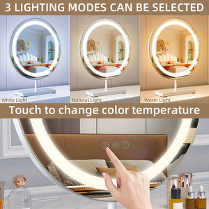 Lámpara LED de Mesa con Aumento, Plegable, con Control Táctil Inteligente, Brillo Ajustable, Redonda, para Maquillaje y Cosméticos, con Logotipo Personalizado - Product Image 3