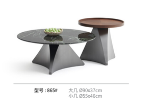 Juego de mesa de centro moderno de lujo con superficie de mármol natural y patas de metal, mesa redonda para uso en villas, hoteles y restaurantes. - Product Image 5