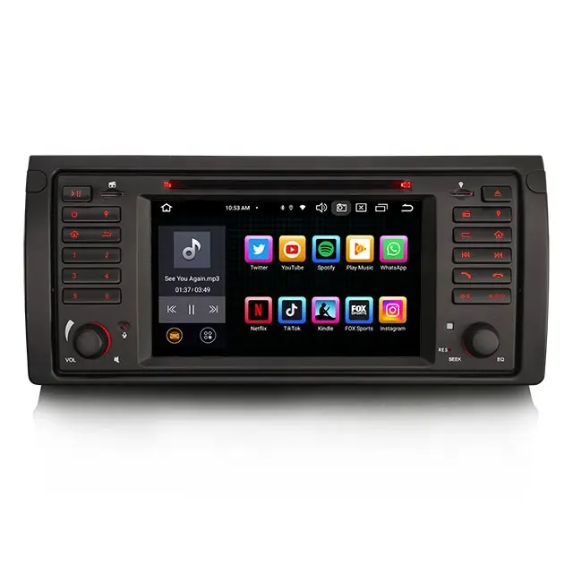 ES8553B pemutar Dvd mobil 7 inci android 12, pemutar DVD mobil dengan fitur GPS mobil Stereo untuk mobil BMW X5 E53