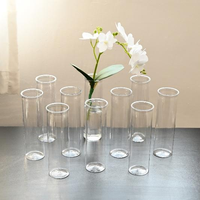 Tube en verre cylindrique transparent avec bouchon en liège, fourni par l'usine, récipient en verre vide pour le stockage d'échantillons et usages multiples