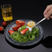 Buffet Salade Riz Cuisine Grande Cuillère Haute Qualité 304 En Acier Inoxydable À Long Manche Cuillère De Service Ensemble pour Restaurant