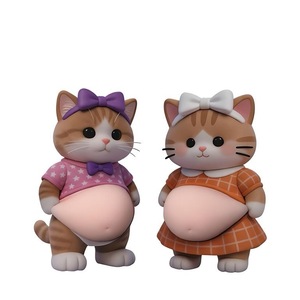 <span class=keywords><strong>Adesivi</strong></span> <span class=keywords><strong>per</strong></span> <span class=keywords><strong>Auto</strong></span> in PVC Antistress <span class=keywords><strong>per</strong></span> Bambini, Divertente Gatto con Pancia Grande 3D Morbido e Resistente all'Acqua con Stampa Animale - Product Image 1