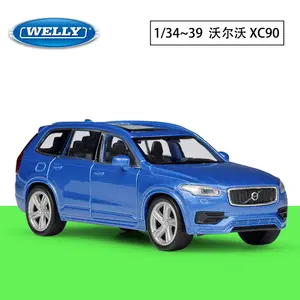 Модель литая автомобиля Welly в статическом масштабе 1/36, внедорожник Volvo XC90, модель внедорожника из сплава, детская игрушка, украшение