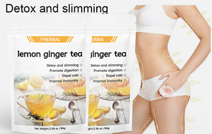 Té de 14 Días para Pérdida de Peso Rápida, Té Natural Quemagrasas, Adelgazante y Detox, Bolsitas de Té para un Vientre Plano, Marca Privada, Venta al por Mayor, OEM, Limón y Jengibre 100% - Product Image 3
