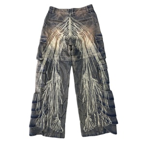 <span class=keywords><strong>Jeans</strong></span> <span class=keywords><strong>Cargo</strong></span> da <span class=keywords><strong>Uomo</strong></span> a Gamba Larga con Pieghe Stile ARMADILLO e Design Laser - <span class=keywords><strong>Pantaloni</strong></span> in Denim Robusti e Complessi con Lavaggio Effetto Fango - Product Image 2
