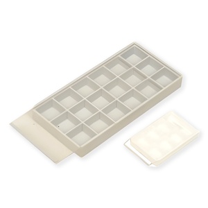 s196f1 Compact Sorting Box Small 18 Grids Loose Diamond Gemstone Organizer Tray <b>Sliding</b> Clear Cover <b>Plastic</b> Jewelry Storage - Product Image 1