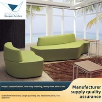 Ensemble de canapés modulaires simples en tissu pour bureau, meubles modernes de Foshan, cadre en bois massif, espace de repos pour salon commercial