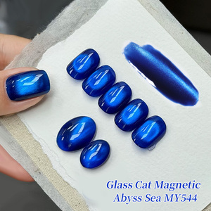 BORN PRETTY Gel UV Magnétique Effet Œil de Chat en Verre, Sans HEMA, Translucide Bleu Saphir, Couleur Gel Polish Effet Œil de Chat, Marque Privée - Product Image 2