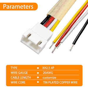 ชุดสายไฟพร้อมขั้วต่อแบบกำหนดเอง XH 2.5 4 ขา แบบตัวผู้และตัวเมีย บริการ OEM - Product Image 3