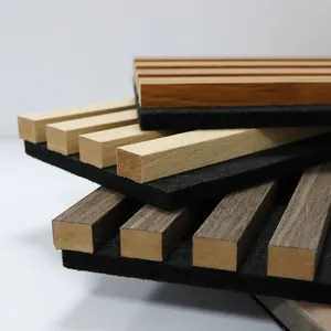 Panel acústico de roble Paneles acústicos de fibra de madera listón de insonorización de pared