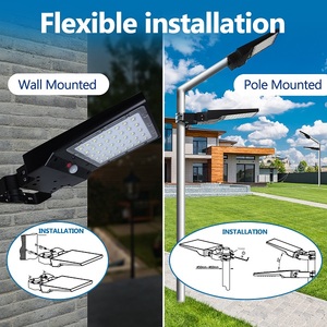 Farola solar LED todo en uno IP65 a prueba de agua para exteriores ABS Control remoto Instalación flexible Sensor de movimiento <span class=keywords><strong>Calle</strong></span> solar - Product Image 2