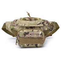 Sac banane tactique multifonctionnel personnalisé en polyester camouflage avec fermeture éclair, 20L, étanche, unisexe, forme oreiller, pour activités de plein air