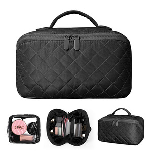PLAYMAX New Eco-Friendly Zipper Medium Capacity Portable <b>Makeup</b> Bag Soft Handle <b>Makeup</b> Brush <b>Organizer</b> Durable Foldable Premium - Product Image 4