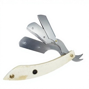 Animal Bone Handle <b>Straight</b> Razor Stainless Steel Blade Single Blade Barber Shop Use for Face Shaving Buffalo Bone Handle - Product Image 4