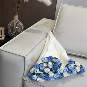 Bouquet de fleurs et de lys de la <span class=keywords><strong>vallée</strong></span> en fil acrylique fait main au crochet, accessoires pour couvertures et vêtements, pour la décoration intérieure et les cadeaux - Product Image 4