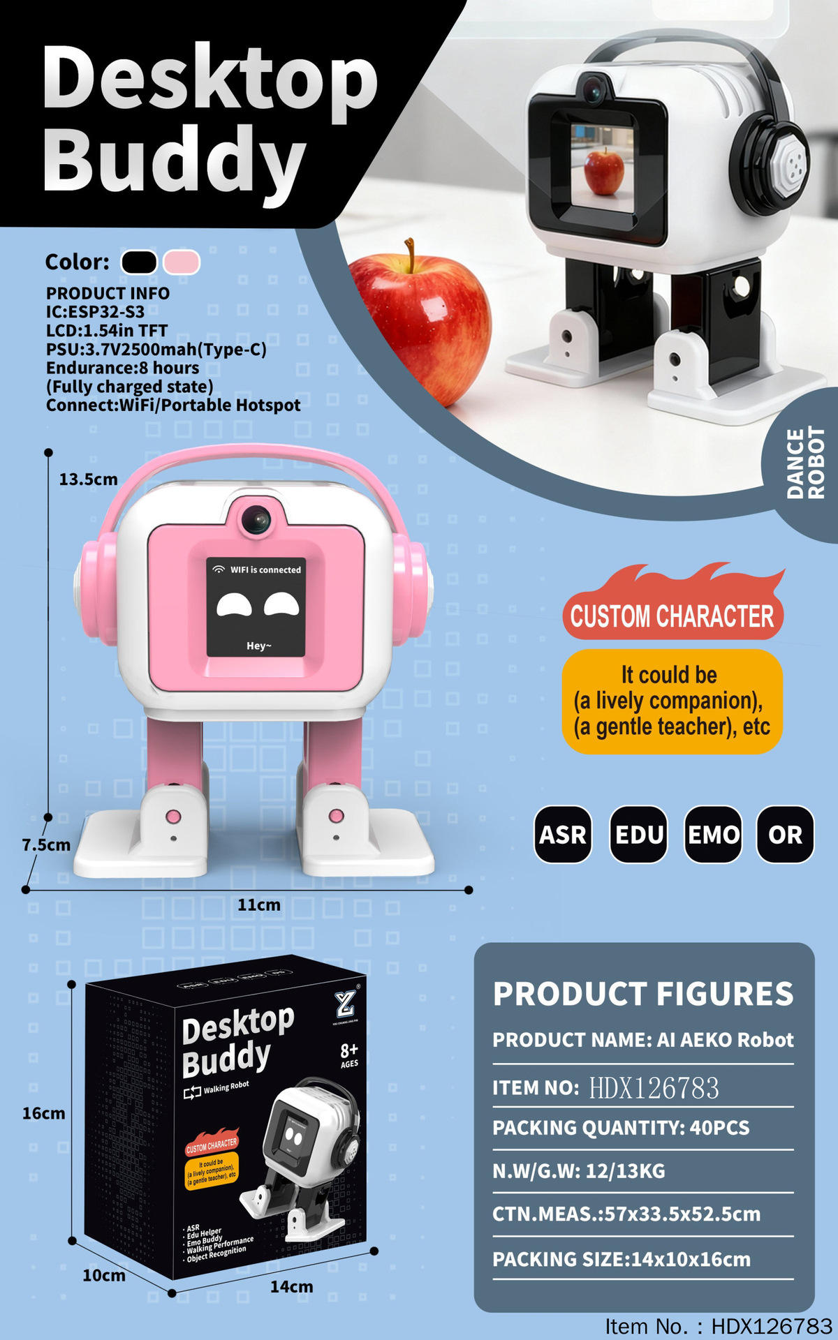 Hdx126783ai version aeko robot-with camera