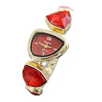 Montre à quartz pour femme avec zircons colorés incrustés, design audacieux, accessoire de mode et de personnalité