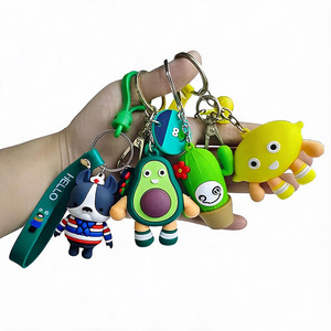 <b>Cartoon</b> Rubber Key Logo Design Luxury 3d Soft Cute Anime Fruit Pvc Maker Custom Keychain Promotion Gift 3D Keychain - Product Image 1