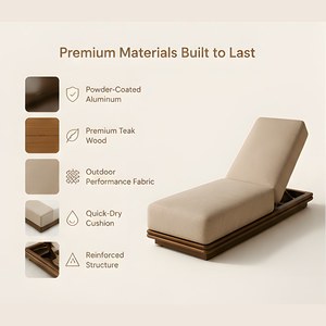 Chaises longues modernes pour terrasse d'hôtel Chaise longue de luxe pour villa et <span class=keywords><strong>piscine</strong></span> Chaises longues pour <span class=keywords><strong>piscine</strong></span> extérieure Chaise longue extérieure en teck - Product Image 3