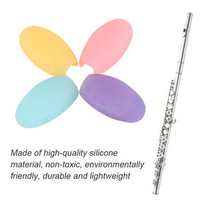 4 piezas de <span class=keywords><strong>flauta</strong></span> reposapiés de silicona accesorios para instrumentos de viento Amarillo/rosa/Rosa rojo/púrpura - Product Image 3
