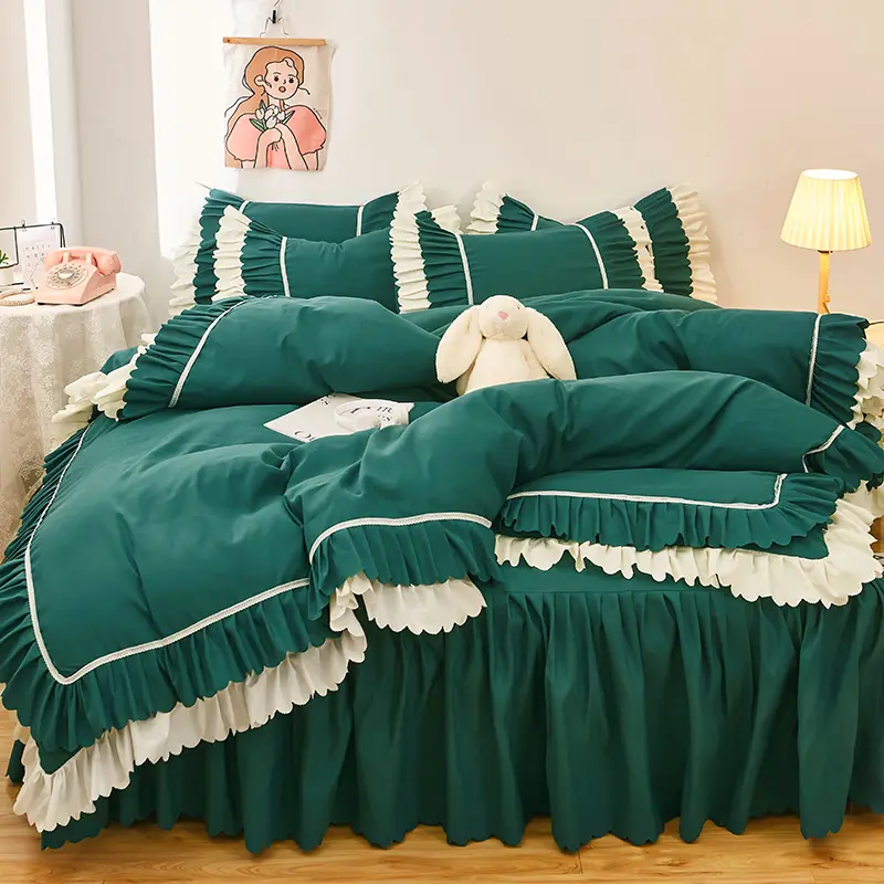 China Herstellung Home Textil Luxus Design Großhandel Schlafzimmer Bettdecke Bettlaken Bettwäsche-Set