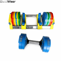 Haltères en acier BettWiser, design coloré et breveté, ajustables, antidérapants, pratiques, pour la musculation