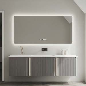 Mueble de Baño Económico de Estilo Moderno con Tocador de Mármol Artificial, Opción de Laminado, Bisagras y Accesorios para Lavabo para Uso en Apartamentos - Product Image 3