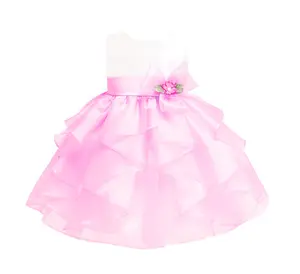 Geburtstags kleid 1 Jahr alt Dirl für Baby Pink Ruffle Flower ärmel los