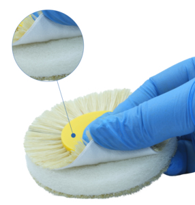 WELL <span class=keywords><strong>CK</strong></span> Dia 80mm <span class=keywords><strong>Dental</strong></span> produkte Gelbe Kunststoff nabe Weiß Brsitle Polier bürsten räder für Labor - Product Image 5