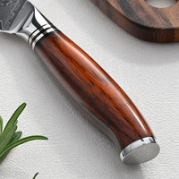 Couteau utilitaire en acier Damas personnalisé, couteau à éplucher multi-usages tranchant avec manche en bois de rose, couteau de cuisine professionnel