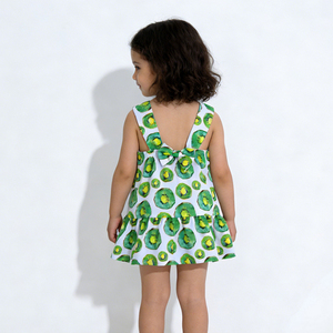 Robe d'été personnalisée pour fille, robe de fête pour tout-petit, imprimé avec un motif mignon de <span class=keywords><strong>kiwi</strong></span> - Product Image 3