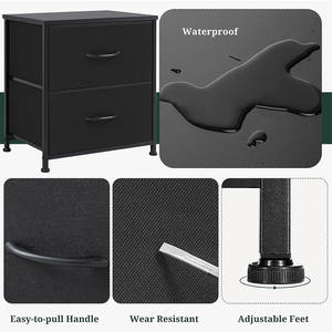 Armario de Almacenamiento Plegable de 2 Niveles con Ruedas, a Prueba de Polvo, de Tela Oxford, <span class=keywords><strong>para</strong></span> Dormitorio, con Cajones de Tela - Product Image 3