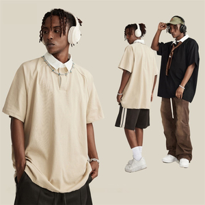 Polo de Manga Corta de Alta Calidad 100% Algodón, Estilo Urbano, Manga Raglán, Personalizable, Color <span class=keywords><strong>S</strong></span>ólido Blanco, Cuello Solapa, para Hombre - Product Image 2