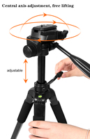 Trépied de Caméra 170cm avec Support de Téléphone et Anneau Lumineux, Rotation pour Appareil Photo DSLR, Support de Téléphone avec Bluetooth