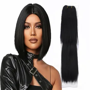 Palace 8inch Synthetic hair Weft Africa style bundle vendors wholesale Fiber hair straight bundles Weave hair extensions