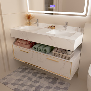 Specchio Intelligente con Doppio Lavabo, Mobile <span class=keywords><strong>Bagno</strong></span> di Lusso in Acciaio Inox da Parete Tutto-in-Uno, Larghezza 60cm - Product Image 4