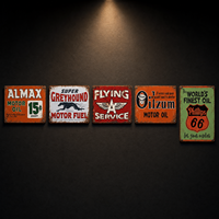 Papan Logam Vintage Bermotif Oli Motor, Dekorasi Dinding Industrial Rustic, Plakat Cetak Retro