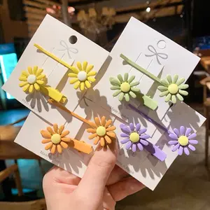 Hot Hyuna baby clip hair Hair accessories net red side clip girl color frosted flowers childrens hair accessories