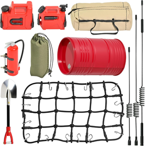 1/10 Simuliertes Kletterauto TRX4 + SCX10 Dekorationszubehör + Gepäcknetz + Kraftstofftank + Öltank + Antenne + Gepäcktasche + Schaufel - Product Image 1