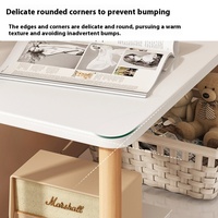 Petite table basse de style moderne pour la maison Table d'appoint de chambre à coucher mobile Support de rangement en bois Fer à repasser pour petits appartements Maisons de location