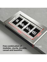 Boîtier de surface encastré en acier inoxydable à double porte, 12 prises, 5 ports réseau, FP1-230