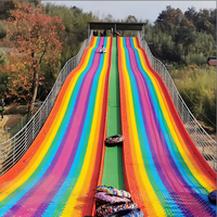 Parc d'attractions commercial de terrain de jeu de manière de glissière d'arc-en-ciel d'enfants de construction en plastique PE durable pour l'usage de parc de sports