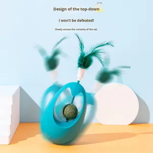 Tumbler giocattolo per cani e gatti tre In uno con palline di erba gatta Teaser Stick eco-friendly In plastica per animali domestici per cani e gatti - Product Image 4